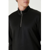 Unisex Uzun Kol Yarım Farmuarlı Yakalı Basic SweatShirt - Siyah 130670 Unisex Uzun Kol Yarım Farmuarlı Yakalı Basic SweatShirt - Siyah 130670