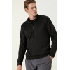 Unisex Uzun Kol Yarım Farmuarlı Yakalı Basic SweatShirt - Siyah 130670 Unisex Uzun Kol Yarım Farmuarlı Yakalı Basic SweatShirt - Siyah 130670