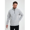 Oversize Yarım Farmuarlı Yakalı Basic SweatShirt - Gri 130675 Oversize Yarım Farmuarlı Yakalı Basic SweatShirt - Gri 130675