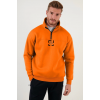 Oversize Yarım Farmuarlı Yakalı Özel Tasarım Basic SweatShirt - Turuncu 130751 Oversize Yarım Farmuarlı Yakalı Özel Tasarım Basic SweatShirt - Turuncu 130751