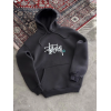 Üç İplik Kapşonlu Baskılı SweatShirt - Füme 130911 Üç İplik Kapşonlu Baskılı SweatShirt - Füme 130911