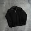 Erkek Yarım Fermuarlı Üç İplik Sweatshirt - Siyah 131057