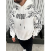 Kapşonlu Üç İplik Baskılı SweatShirt - Beyaz 131066 Kapşonlu Üç İplik Baskılı SweatShirt - Beyaz 131066