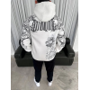 Kapşonlu Üç İplik Baskılı SweatShirt - Beyaz 131066 Kapşonlu Üç İplik Baskılı SweatShirt - Beyaz 131066