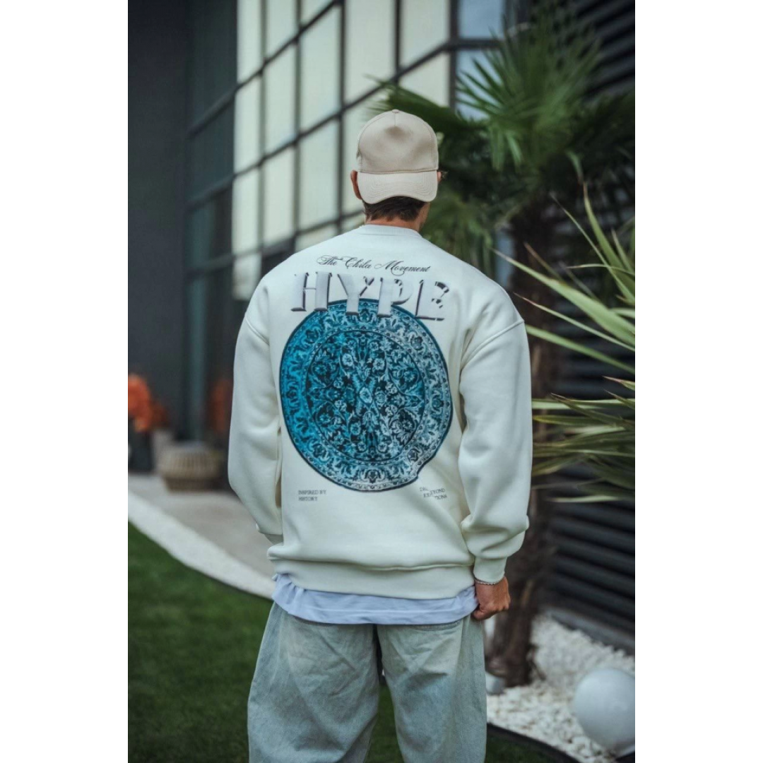 Üç İplik Bisiklet Yaka Baskılı SweatShirt - Beyaz 131070 Üç İplik Bisiklet Yaka Baskılı SweatShirt - Beyaz 131070