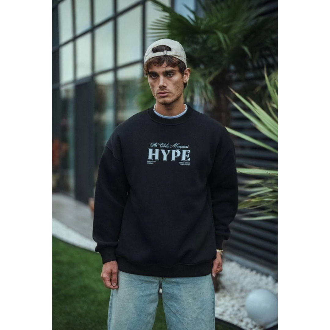 Üç İplik Bisiklet Yaka Baskılı SweatShirt - Siyah 131071 Üç İplik Bisiklet Yaka Baskılı SweatShirt - Siyah 131071