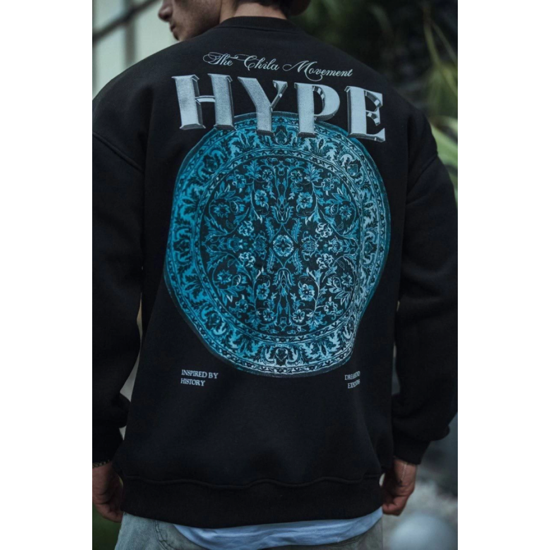 Üç İplik Bisiklet Yaka Baskılı SweatShirt - Siyah 131071 Üç İplik Bisiklet Yaka Baskılı SweatShirt - Siyah 131071