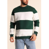 Parçalı Bisiklet Yaka Baskılı SweatShirt - Yeşil 131083 Parçalı Bisiklet Yaka Baskılı SweatShirt - Yeşil 131083