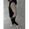 Üç İplik Penye Kapşonlu Parçalı SweatShirt - Siyah 131106