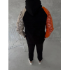 Üç İplik Penye Kapşonlu Parçalı SweatShirt - Siyah 131106