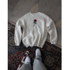 Unisex Bisiklet Yaka Ön Ve Arka Baskılı SweatShirt - Beyaz 131111 Unisex Bisiklet Yaka Ön Ve Arka Baskılı SweatShirt - Beyaz 131111