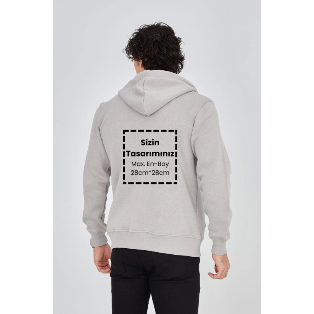 Unisex Tam Fermuarlı Kapşonlu Özel Tasarım SweatShirt - Boyama Gri 131223 Unisex Tam Fermuarlı Kapşonlu Özel Tasarım SweatShirt - Boyama Gri 131223