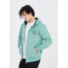 Unisex Tam Fermuarlı Kapşonlu Özel Tasarım SweatShirt - Mint Yeşili - 131225 Unisex Tam Fermuarlı Kapşonlu Özel Tasarım SweatShirt - Mint Yeşili - 131225