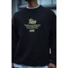 Kışlık Bisiklet Yaka Ön Ve Arka Baskılı SweatShirt - Siyah 131228 Kışlık Bisiklet Yaka Ön Ve Arka Baskılı SweatShirt - Siyah 131228