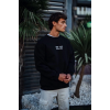 Oversize Bisiklet Yaka Üç İplik Baskılı SweatShirt - Siyah 131232 Oversize Bisiklet Yaka Üç İplik Baskılı SweatShirt - Siyah 131232