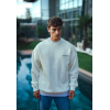 Kışlık Bisiklet Yaka Oversize Baskılı SweatShirt - Beyaz 131238 Kışlık Bisiklet Yaka Oversize Baskılı SweatShirt - Beyaz 131238