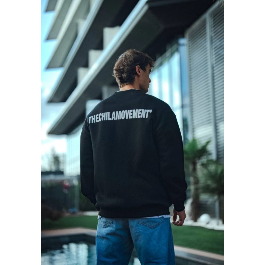 Kışlık Bisiklet Yaka Oversize Baskılı SweatShirt - Siyah 131239 Kışlık Bisiklet Yaka Oversize Baskılı SweatShirt - Siyah 131239