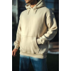 Üç İplik Penye Kapşonlu Basic SweatShirt - Bej 131349