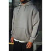 Üç İplik Penye Kapşonlu Basic SweatShirt - Boyalı Gri 131353 Üç İplik Penye Kapşonlu Basic SweatShirt - Boyalı Gri 131353