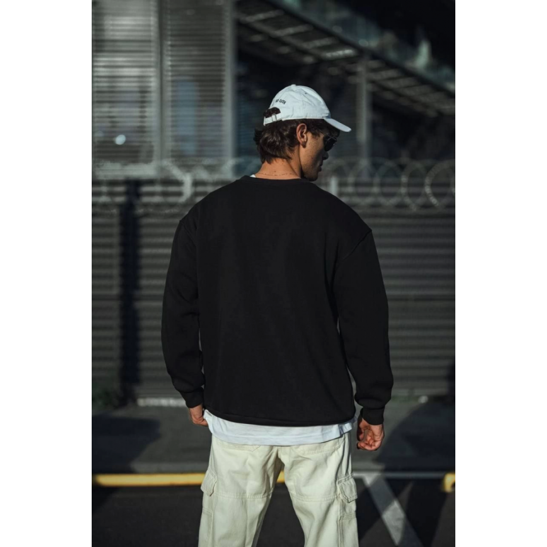 Kışlık Bisiklet Yaka Üç İplik Basic SweatShirt - Siyah 131355 Kışlık Bisiklet Yaka Üç İplik Basic SweatShirt - Siyah 131355