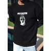 Kışlık Bisiklet Yaka Baskılı SweatShirt - Siyah 131362 Kışlık Bisiklet Yaka Baskılı SweatShirt - Siyah 131362