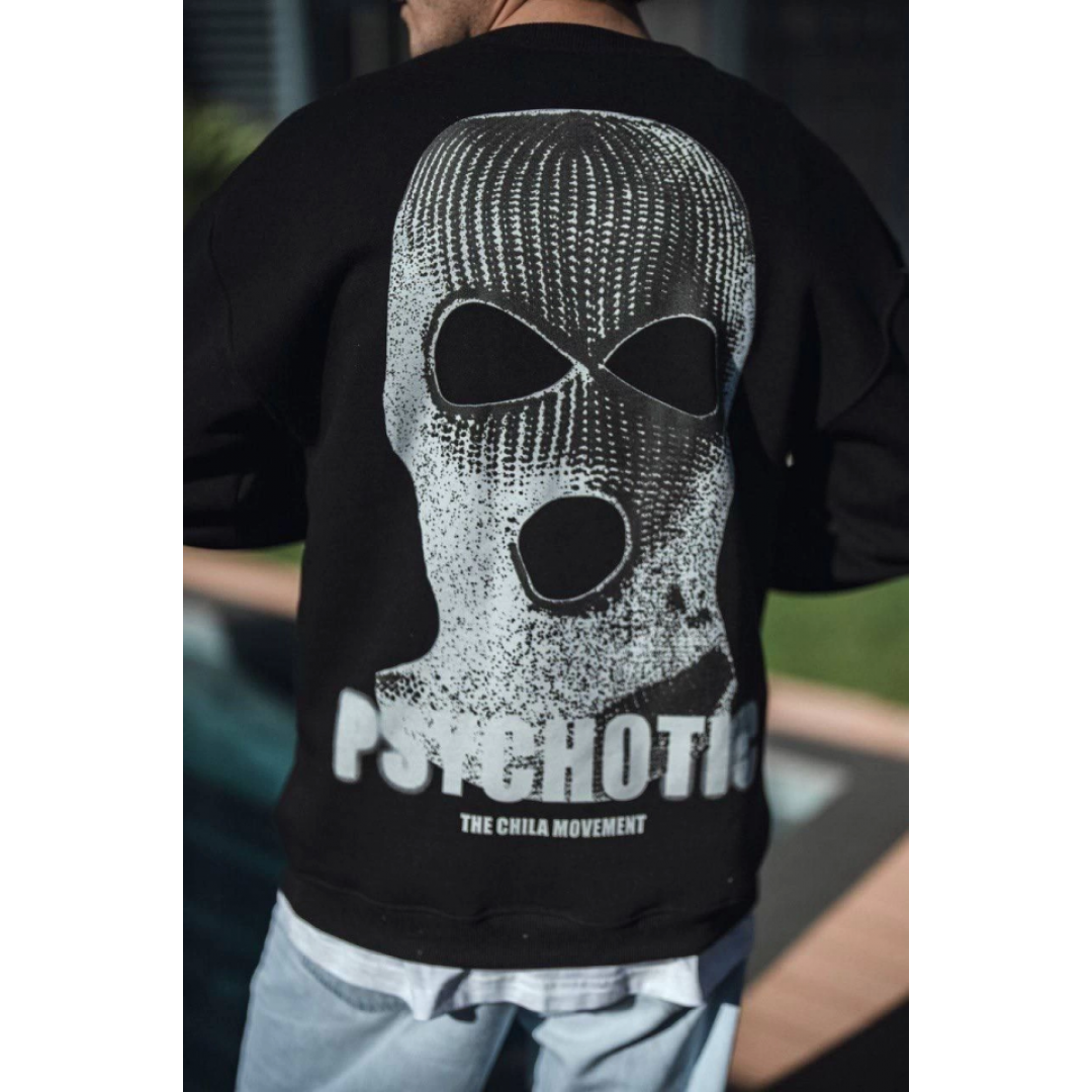Kışlık Bisiklet Yaka Baskılı SweatShirt - Siyah 131362 Kışlık Bisiklet Yaka Baskılı SweatShirt - Siyah 131362