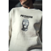 Kışlık Bisiklet Yaka Baskılı SweatShirt - Beyaz 131363 Kışlık Bisiklet Yaka Baskılı SweatShirt - Beyaz 131363
