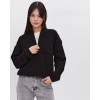 Oversize Yarım Farmuarlı Yakalı Basic SweatShirt - Siyah 131431 Oversize Yarım Farmuarlı Yakalı Basic SweatShirt - Siyah 131431