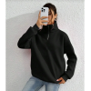 Unisex Uzun Kol Yarım Farmuarlı Yakalı Basic SweatShirt - Siyah 131435 Unisex Uzun Kol Yarım Farmuarlı Yakalı Basic SweatShirt - Siyah 131435