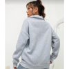Unisex Uzun Kol Yarım Farmuarlı Yakalı Basic SweatShirt - Gri 131437 Unisex Uzun Kol Yarım Farmuarlı Yakalı Basic SweatShirt - Gri 131437