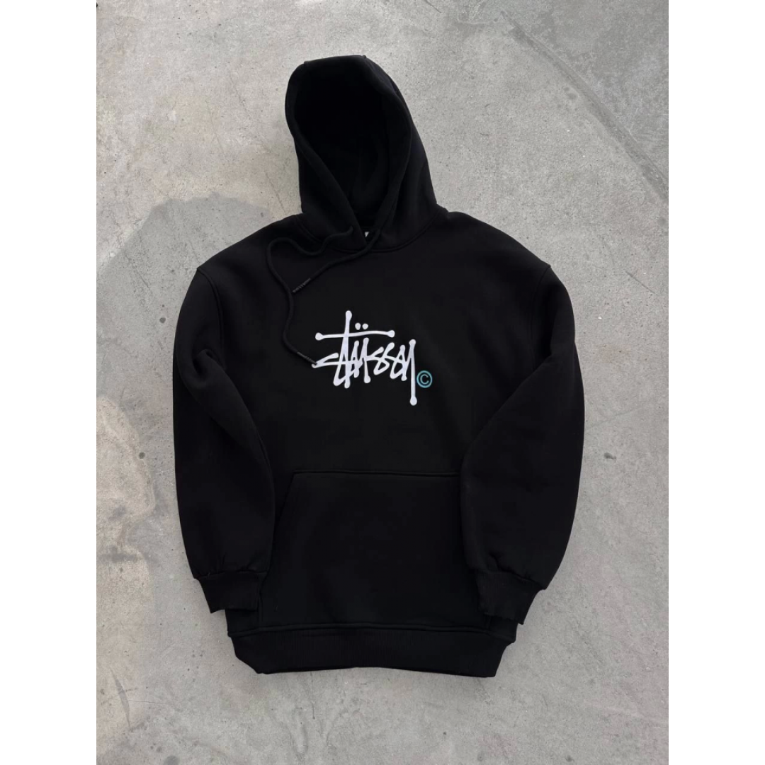 Üç İplik Kapşonlu Baskılı SweatShirt - Siyah - 131445 Üç İplik Kapşonlu Baskılı SweatShirt - Siyah - 131445
