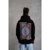 Erkek Kilim Desen Kapüşonlu - Siyah - 131524