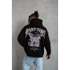Erkek Kordon İpli Baskılı Kapüşonlu Sweatshirt - Siyah 131526 Erkek Kordon İpli Baskılı Kapüşonlu Sweatshirt - Siyah 131526