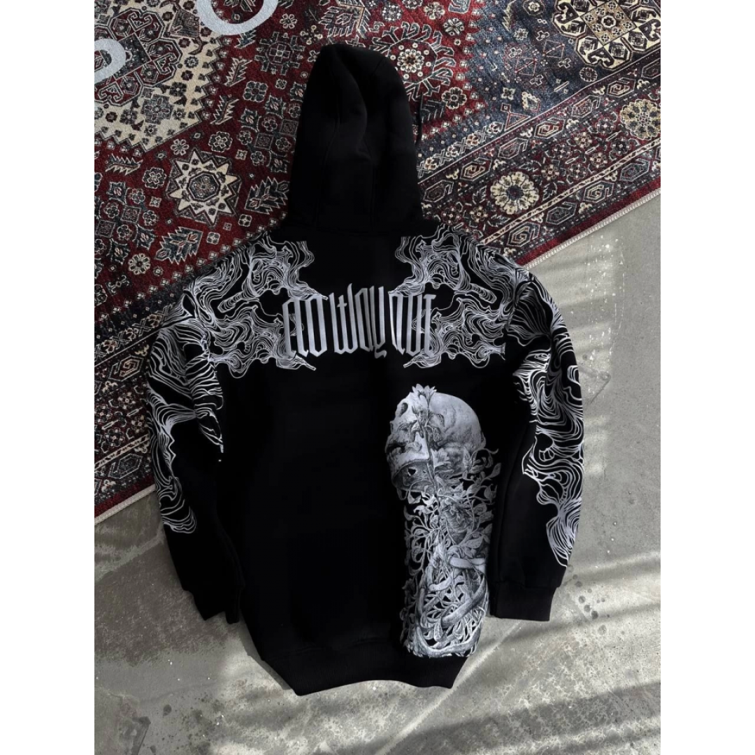 Kışlık Üç İplik Baskılı Kapşonlu SweatShirt - Siyah 131532 Kışlık Üç İplik Baskılı Kapşonlu SweatShirt - Siyah 131532