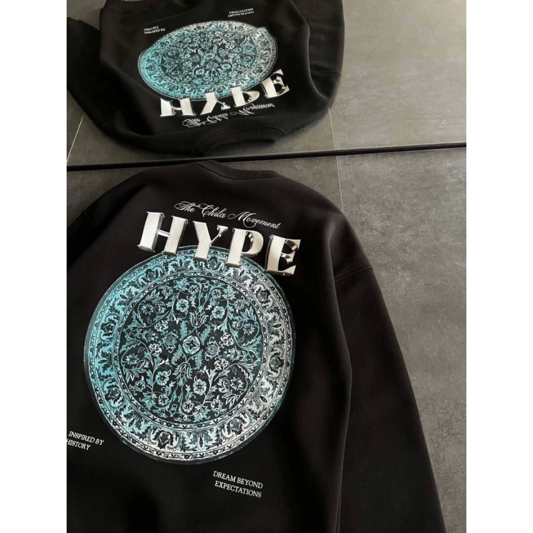 Üç İplik Bisiklet Yaka Baskılı SweatShirt - Siyah 131536 Üç İplik Bisiklet Yaka Baskılı SweatShirt - Siyah 131536