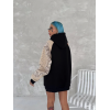 Üç İplik Penye Kapşonlu Parçalı SweatShirt - Siyah 131548 Üç İplik Penye Kapşonlu Parçalı SweatShirt - Siyah 131548