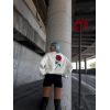Oversize Üç İplik Bisiklet Yaka Baskılı SweatShirt - Beyaz 131575