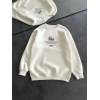 Kışlık Bisiklet Yaka Ön Ve Arka Baskılı SweatShirt - Beyaz 131697 Kışlık Bisiklet Yaka Ön Ve Arka Baskılı SweatShirt - Beyaz 131697