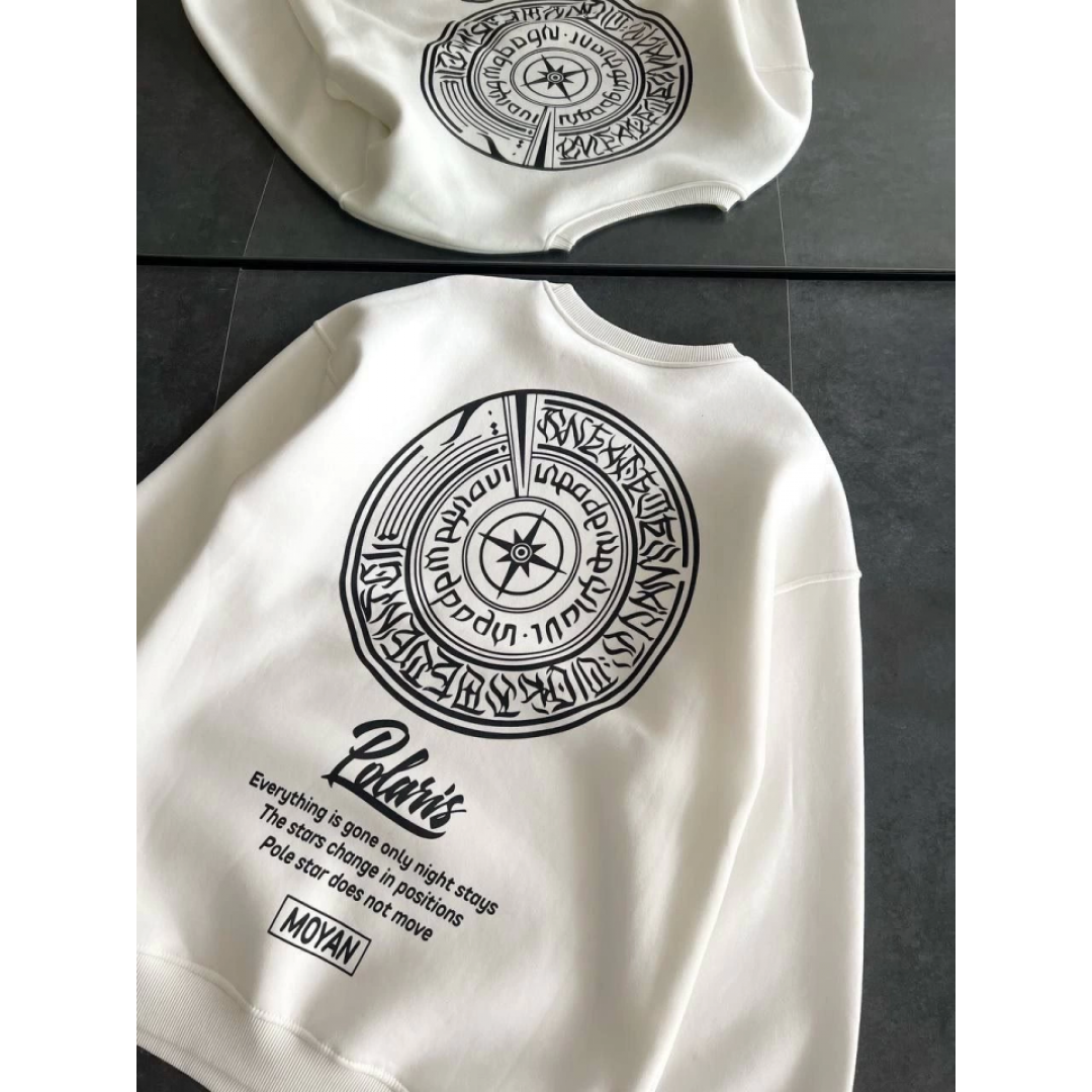 Kışlık Bisiklet Yaka Ön Ve Arka Baskılı SweatShirt - Beyaz 131697 Kışlık Bisiklet Yaka Ön Ve Arka Baskılı SweatShirt - Beyaz 131697