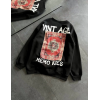 Bisiklet Yaka Üç İplik Baskılı Oversize SweatShirt - Siyah 131698 Bisiklet Yaka Üç İplik Baskılı Oversize SweatShirt - Siyah 131698