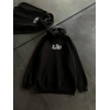 Üç İplik Penye Uzun Kol Kapşonlu Baskılı SweatShirt - Siyah 131700
