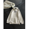 Üç İplik Penye Uzun Kol Kapşonlu Baskılı SweatShirt - Beyaz 131701