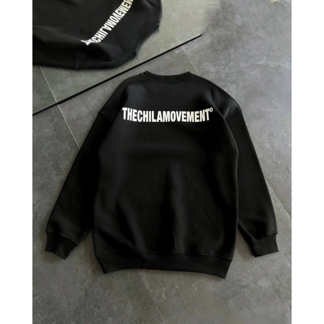Kışlık Bisiklet Yaka Oversize Baskılı SweatShirt - Siyah 131702 Kışlık Bisiklet Yaka Oversize Baskılı SweatShirt - Siyah 131702