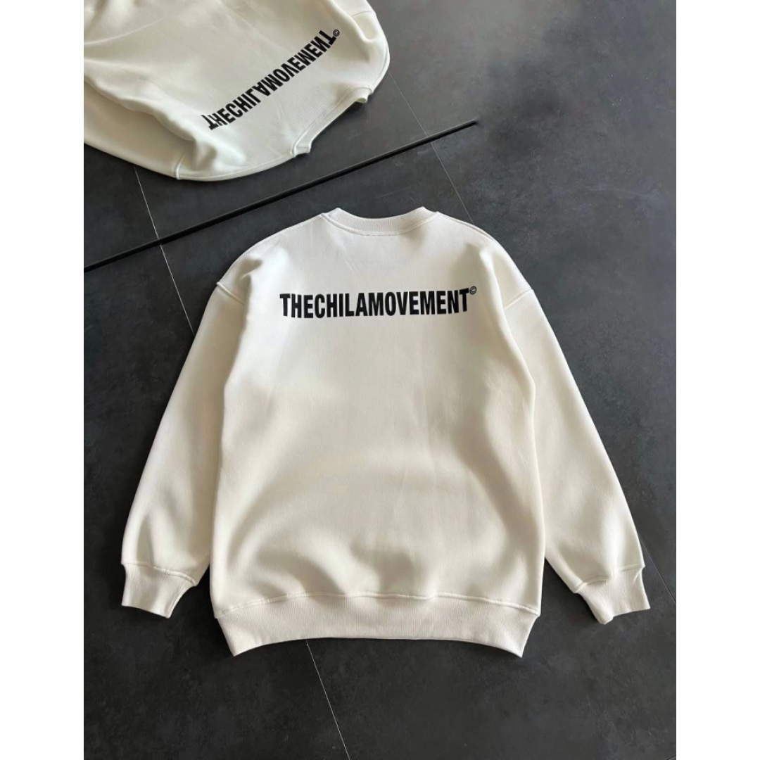 Kışlık Bisiklet Yaka Oversize Baskılı SweatShirt - Beyaz 131703 Kışlık Bisiklet Yaka Oversize Baskılı SweatShirt - Beyaz 131703