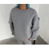 Kışlık Bisiklet Yaka Üç İplik Basic SweatShirt - Gri 131874