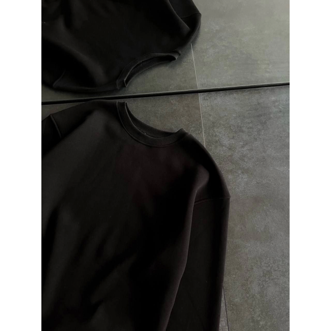 Kışlık Bisiklet Yaka Üç İplik Basic SweatShirt - Siyah 131875 Kışlık Bisiklet Yaka Üç İplik Basic SweatShirt - Siyah 131875
