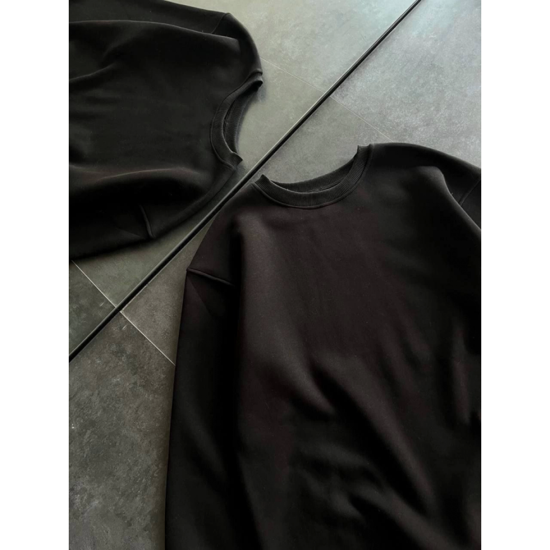 Kışlık Bisiklet Yaka Üç İplik Basic SweatShirt - Siyah 131875 Kışlık Bisiklet Yaka Üç İplik Basic SweatShirt - Siyah 131875