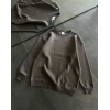 Kışlık Bisiklet Yaka Üç İplik Basic SweatShirt - Füme 131878