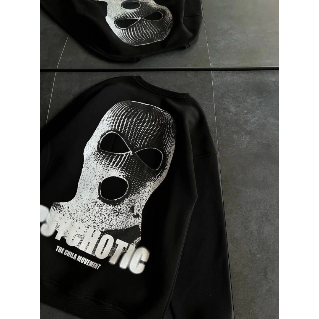Kışlık Bisiklet Yaka Baskılı SweatShirt - Siyah - 131881 Kışlık Bisiklet Yaka Baskılı SweatShirt - Siyah - 131881