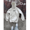 Uzun Kol Kapşonlu Göğüs Baskılı SweatShirt - Beyaz 131882 Uzun Kol Kapşonlu Göğüs Baskılı SweatShirt - Beyaz 131882